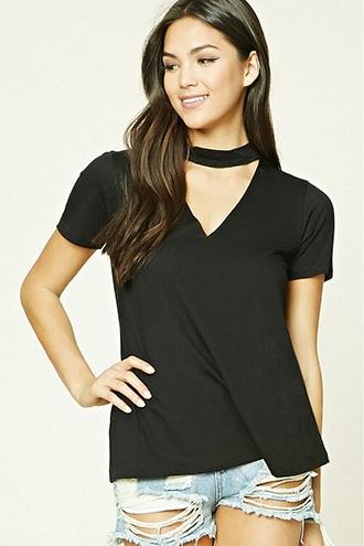 Forever21 Raw V-cut Top