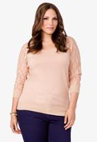 Forever21 Plus Women's  Plus Size Metallic Ribbed Lace Sweater
