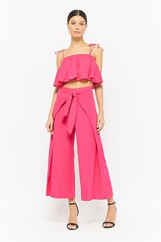 Forever21 Flounce Cami Top & Tulip-hem Pants Set