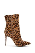 Forever21 Faux Suede Leopard Print Booties