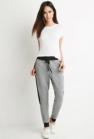 Love21 Colorblocked Mesh-paneled Drawstring Sweatpants