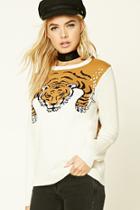 Forever21 Women's  Tiger Graphic Sweater