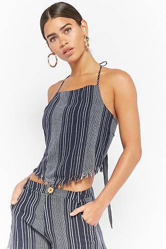 Forever21 Striped Halter Top