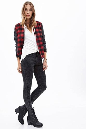 Forever21 Mid-rise - Acid Wash Skinny Jeans