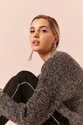 Forever21 Metallic Ribbed Sweater