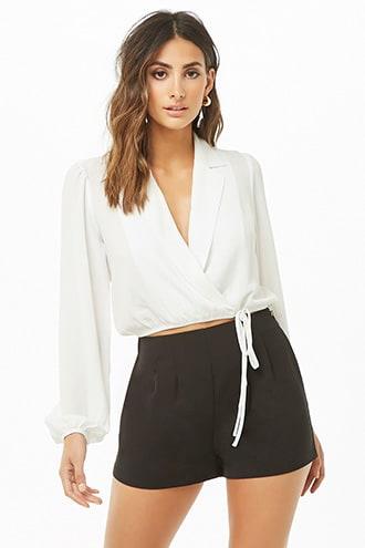 Forever21 Pleated Side-zip Shorts