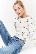 Forever21 Cactus Graphic Pullover