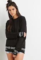 Forever21 Defend Paris Graphic Trim Sweatshirt
