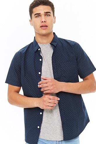 Forever21 Fitted Dot Print Shirt
