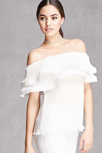 Forever21 Accordion Off-the-shoulder Top