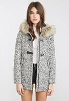 Forever21 Marled Faux Fur-hooded Coat