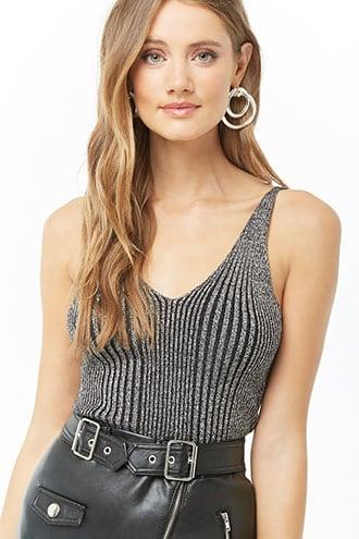 Forever21 Metallic Sweater Knit Cami