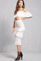 Forever21 Dark Pink Ruffle Lace Skirt