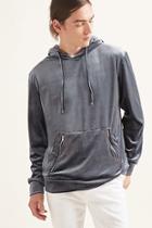 Forever21 Zip-pocket Velvet Hoodie