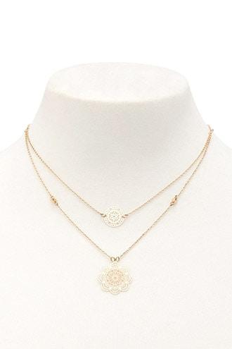 Forever21 Ornate Layered Pendant Necklace