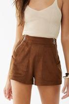 Forever21 Faux Suede Zip Shorts