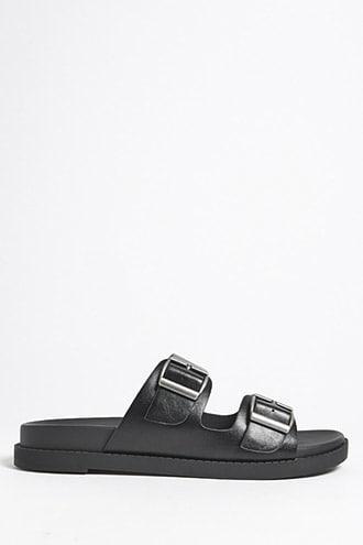 Forever21 Double-strap Faux Leather Sandals