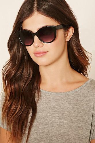 Forever21 Black & Brown Gradient Cat Eye Sunglasses