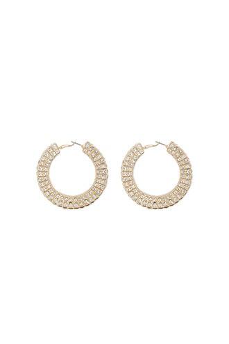 Forever21 Rhinestone-embellished Hoop Earrings