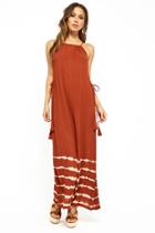 Forever21 Tie-dye Lace-up Maxi Dress