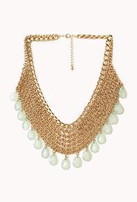 Forever21 Goddess Teardrop Chain Bib Necklace