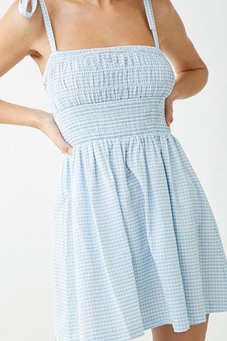 Forever21 Smocked Gingham Mini Dress