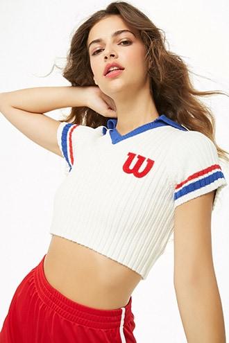 Forever21 Wilson Varsity Logo Crop Top