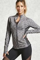 Forever21 Active Marled Mock Neck Jacket