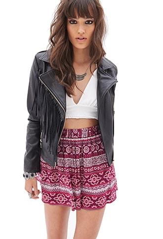 Forever21 Bohemian Floral Mini Skirt