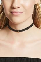 Forever21 L Initial Faux Leather Choker