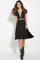Forever21 Women's  Black Lace-up Dress