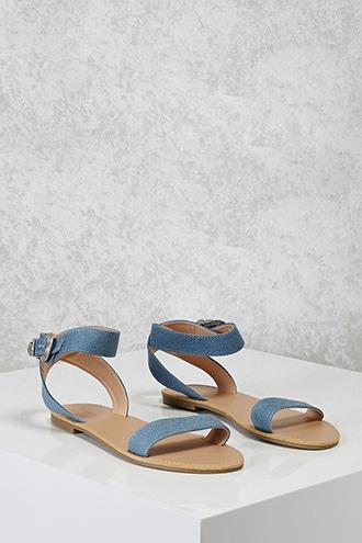 Forever21 Denim Etched Sandals