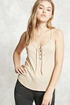 Forever21 Ribbed Lace-up Cami