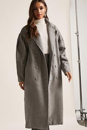 Forever21 Rehab Heathered Belted Longline Coat