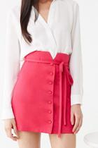 Forever21 Button-front Belted Mini Skirt