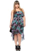 Forever21 Strapless Embellished Feather High-low Dress