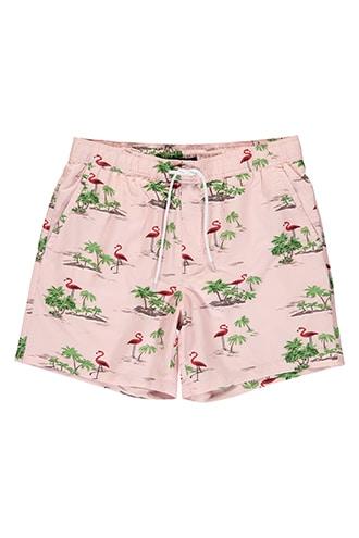 Forever21 Island Flamingo Print Swim Trunks