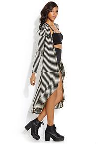 Forever21 Surreal Striped Maxi Cardigan