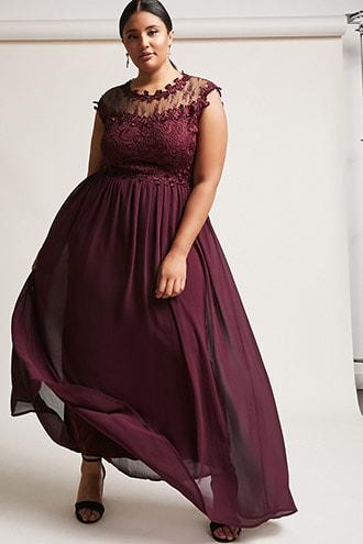 Forever21 Plus Size Soieblu Lace Illusion Gown