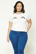 Forever21 Plus Size Rainbow Graphic Tee