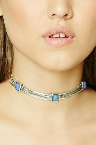 Forever21 Iridescent Faux Gem Choker