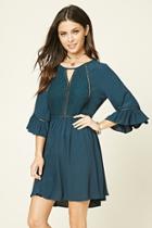 Forever21 Women's  Bell-sleeve Mini Dress