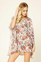 Forever21 Women's  Abstract Floral Cover-up Kaftan