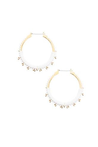 Forever21 Bead-embellished Hoop Earrings