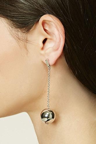Forever21 Silver Ball Drop Earrings