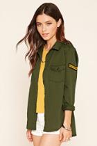 Forever21 Women's  Chevron Stripe Utility Jacket