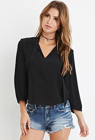 Forever21 Self-tie Neck Blouse