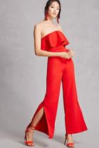 Forever21 Flounce Strapless Jumpsuit