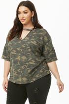 Forever21 Plus Size Camo Cutout Tee