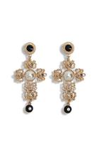 Forever21 Filigree Cross Drop Earrings